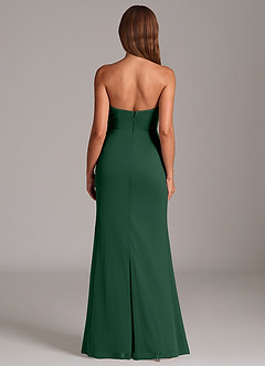 Azazie Katelyn Jurken voor bruidsmeisjes Converteerbaar Jurk van Mesh met Kolom Strapless Donkergroen image7