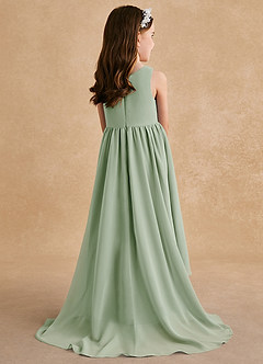 Azazie Pip Final Sale Dusty Sage A-Line Sleeveless Chiffon Dress image3