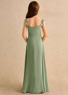 Azazie Puppy Girls Formal Flower Girl Dresses Pistachio A-Line Pleated Chiffon Dress image2