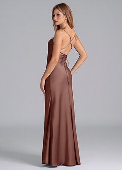 Azazie Seema Bridesmaid Dresses Espresso Mermaid Corset Stretch Satin Dress image6