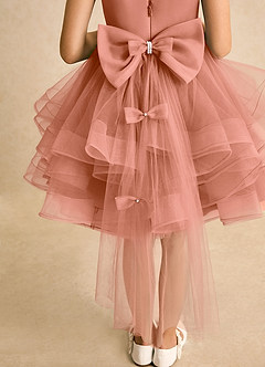 Azazie Tinie Blumenmädchenkleider Ballkleid Schleifen Tüll Kleid Mai Tai image7