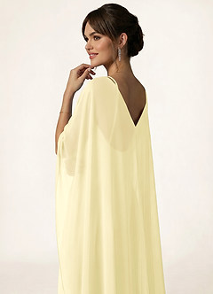 front Azazie Knot-Front Chiffon Long Cape