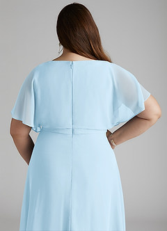 Azazie Aaliyah Modest Bridesmaid Dresses A-Line Scoop Pleated Chiffon Floor-Length Dress image10