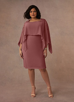 Azazie Maryam Mother of the Bride Dresses Desert Rose Sheath Lace Chiffon Dress image6