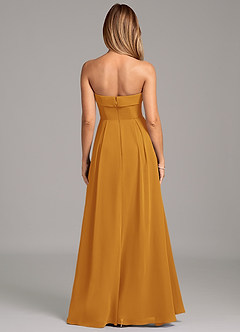 Azazie Lucienne Brudtärnklänningar Klänning av A-Linje i Chiffong Axelbandslös Knäck Konvertibel image5