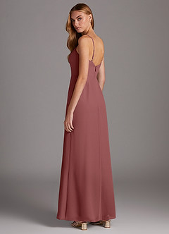 Azazie Tayla Bridesmaid Dresses Amethyst Sheath Square Neckline Chiffon Dress image2