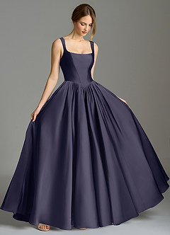 Azazie Verina Bridesmaid Dresses Stormy A-Line Pleated Stretch Satin Dress image5