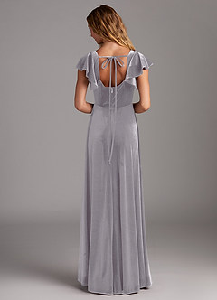 Azazie Bondi Bridesmaid Dresses French Lilac A-Line Side Slit Velvet Dress image6
