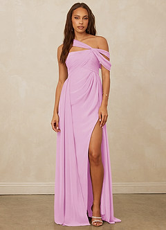 Christian Siriano Bridal for Azazie 1014 Bridesmaid Dresses Candy Pink A-Line Off the Shoulder Chiffon Dress image4