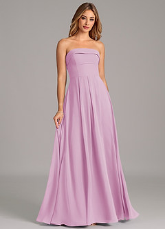 Azazie Lucienne Bridesmaid Dresses Candy Pink A-Line Strapless Chiffon Convertible Dress image3