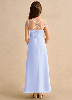 Azazie Zaida Girls Formal Flower Girl Dresses Lavender A-Line Pleated Chiffon Dress image2