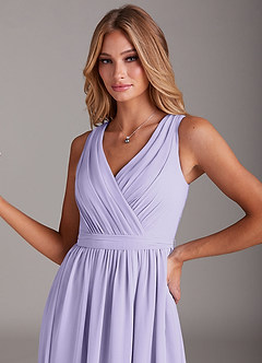 Azazie Kingsley Bridesmaid Dresses Lilac A-Line Lace Chiffon Dress image6