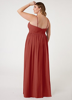 Azazie Alia Bridesmaid Dresses Terracotta A-Line Pleated Chiffon Dress image9