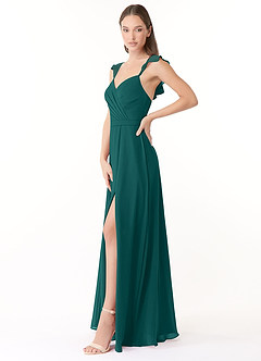 Azazie Emily Bridesmaid Dresses A-Line Ruched Chiffon Floor-Length Dress image3