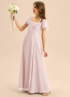 Azazie Azey Junior Klä av A-Line i Chiffong Rynkad image6