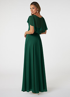 Azazie Jamie Bridesmaid Dresses Emerald A-Line Chiffon Dress image4