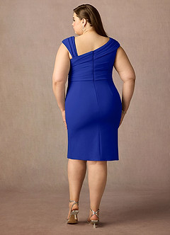 Azazie Cecily Mother of the Bride Dresses Royal Blue Sheath Stretch Crepe Dress image7