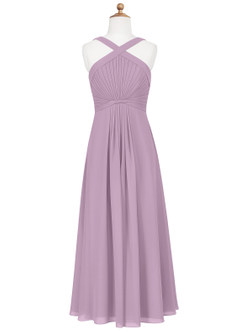 Azazie Anthea Junior Wisteria Pleated Chiffon Dress image6