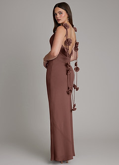 Azazie Kalico Robes de demoiselle d'honneur Robe Sirène en Mousseline de soie Plissée Expresso image8