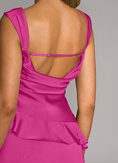 Azazie Sloane Jurken voor bruidsmeisjes Jurk van Stretch Satijn met A-Lijn Sweetheart Halslijn Fuchsia image6