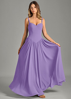 Azazie Evadina Suknie dla druhen Linia A Gorset Szyfon Do ziemi Sukienka image1