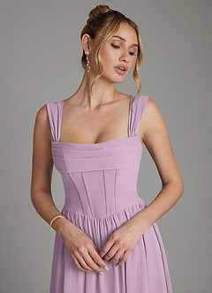 Azazie Caterina Bridesmaid Dresses Wisteria A-Line Corset Chiffon Dress image3
