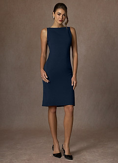 front Kennedy Dunkelmarine Strukturiertes Stretchkleid