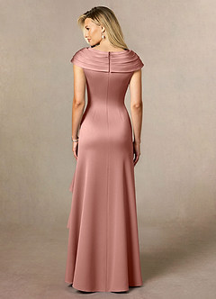 Azazie Anderson Mère de la mariée Robes Robe Trapèze en Satin extensible Plissée Rosette image2
