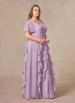 Azazie Watson Final Sale Wisteria A-Line V-Neck Chiffon Dress image9