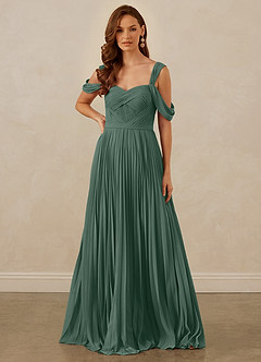 Christian Siriano Bridal for Azazie 1013 Robes de demoiselle d'honneur Robe Trapèze en Mousseline de soie Épaule décolletée Mousse De Mer image8