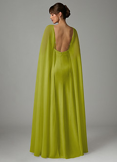 Azazie Stefania Robes de demoiselle d'honneur Robe Trapèze en Satin extensible Citronnelle image4