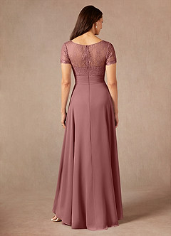 Azazie Polly Mother of the Bride Dresses Desert Rose A-Line Lace Chiffon Dress image4