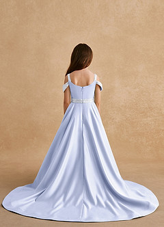 Azazie Jodi Flower Girl Dresses Lavender A-Line Matte Satin Dress image2