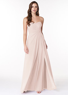 Azazie Arabella Allure Vestidos de damas de honor Vestido de Pétalo De Rosa de Gasa de Corte en A Convertible con Escote de Corazón image4