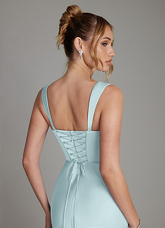 Azazie Agustina Bridesmaid Dresses Mist Mermaid Corset Stretch Satin Dress image6