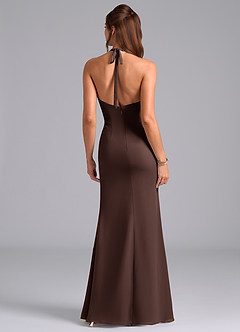 Azazie Valerie Bridesmaid Dresses Ganache Mermaid Pleated Chiffon Dress image6