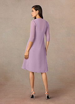 Azazie Olivia Mother of the Bride Dresses Wisteria A-Line Square Neckline Pleated Chiffon Dress image2