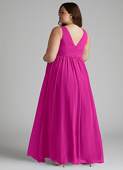 Azazie Yetta Abiti da damigella d'onore premaman Abito A-Line Arricciato con Scollo a V Chiffon Floor-Length image11