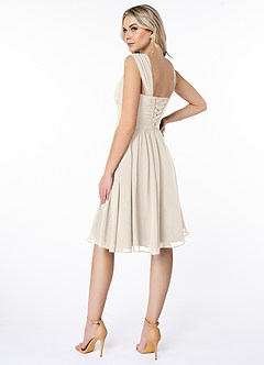 Azazie Angie Bridesmaid Dresses White Alabaster A-Line Corset Chiffon Dress image5