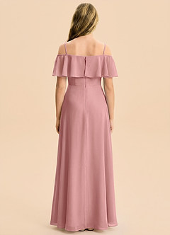 Azazie Maggie Junior Dusty Rose A-Line Off the Shoulder Chiffon Dress image2