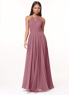 Azazie Cherish Bridesmaid Dresses Vintage Mauve A-Line Pleated Chiffon Dress image4