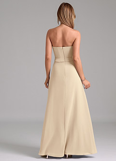 Azazie Jenilyn Bridesmaid Dresses Champagne A-Line Strapless Chiffon Dress image7