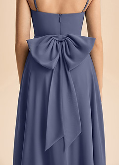 Azazie Bear Junior Jurk van Chiffon met A-Lijn Geplooid Stormachtig image7