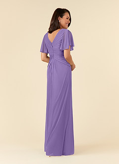 Azazie Emmeline Mother of the Bride Dresses Tahiti A-Line V-Neck Pleated Mesh Dress image4