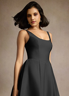 Olivia Black Pleated Midi Dress image2