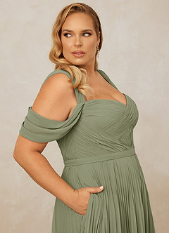 Christian Siriano Bridal for Azazie 1013 Bridesmaid Dresses Pistachio A-Line Off the Shoulder Chiffon Dress image12