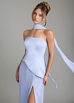 Azazie Tierney Bridesmaid Dresses Ice A-Line Strapless Chiffon Convertible Dress image7