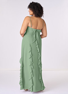 Barbie ♥ Azazie Bridesmaid Dresses Matcha Sheath Bow Chiffon Dress image7
