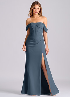 Azazie Joanne Final Sale Neptune Mermaid Off the Shoulder Chiffon Dress image1