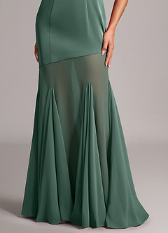 Azazie Uma Bridesmaid Dresses Eucalyptus Mermaid Strapless Chiffon Convertible Dress image6